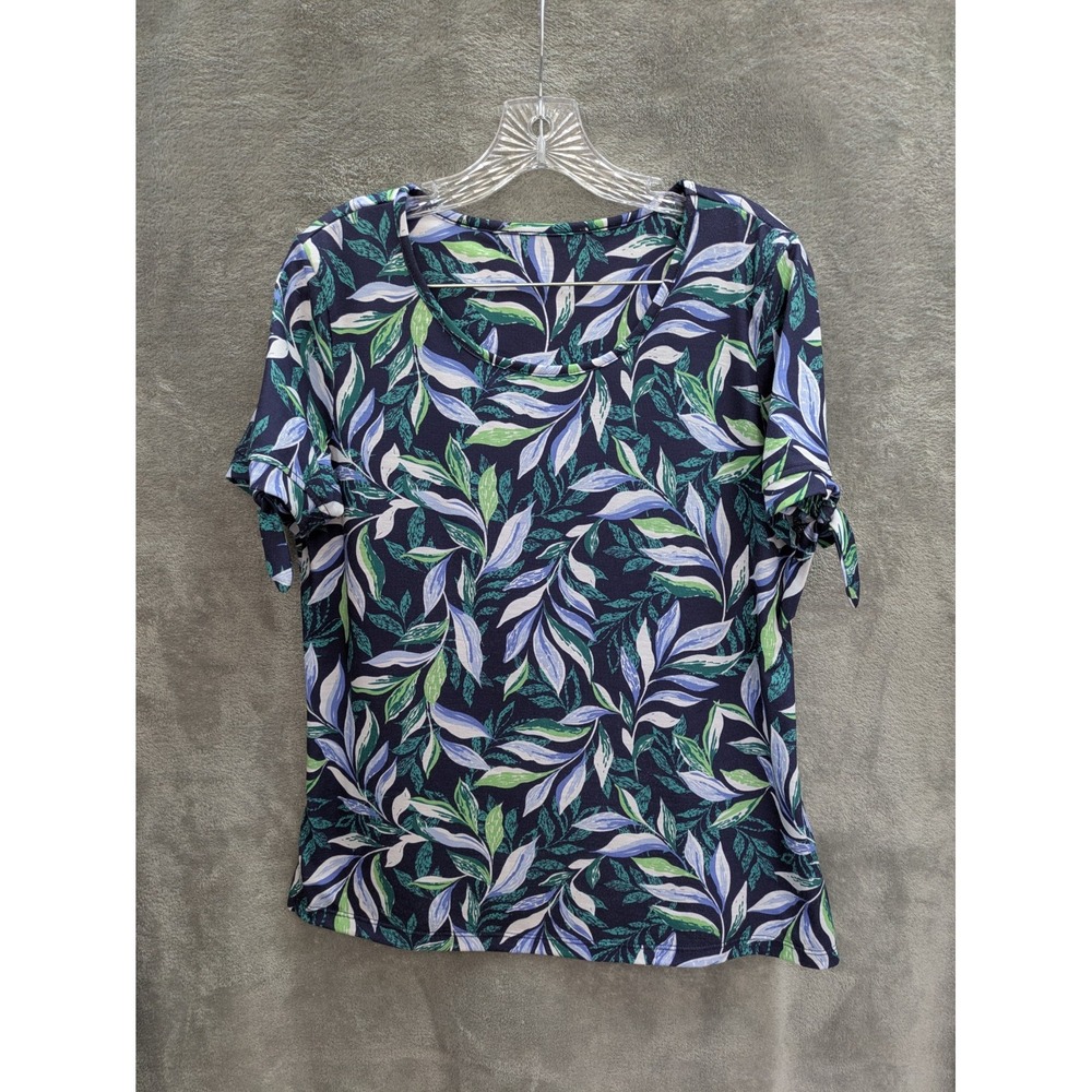 Botanical‎ Print Shirt Women's Large Estimated Leaf Casual Tropical Resort